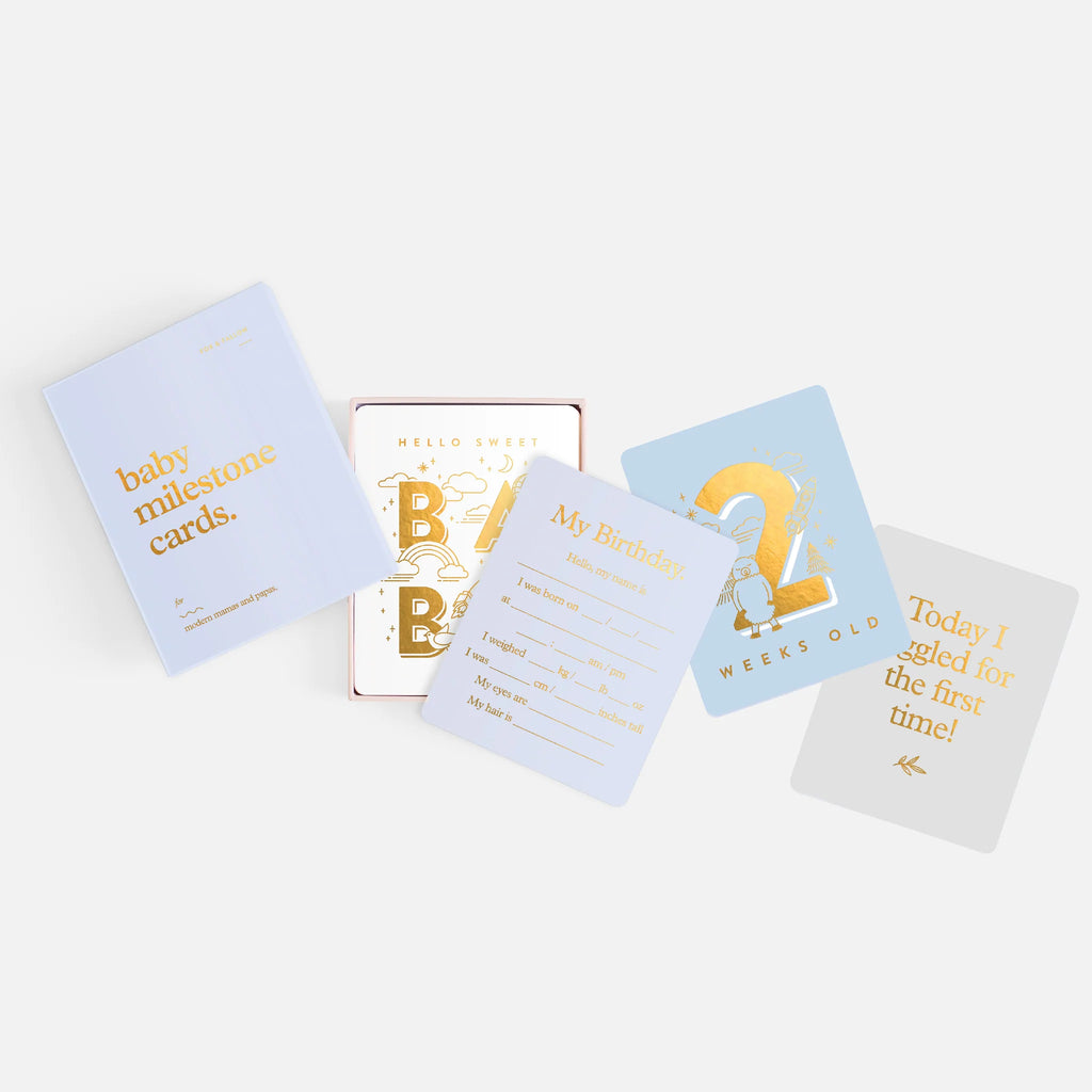 FOX AND FALLOW Baby Milestone Cards Powder Blue
