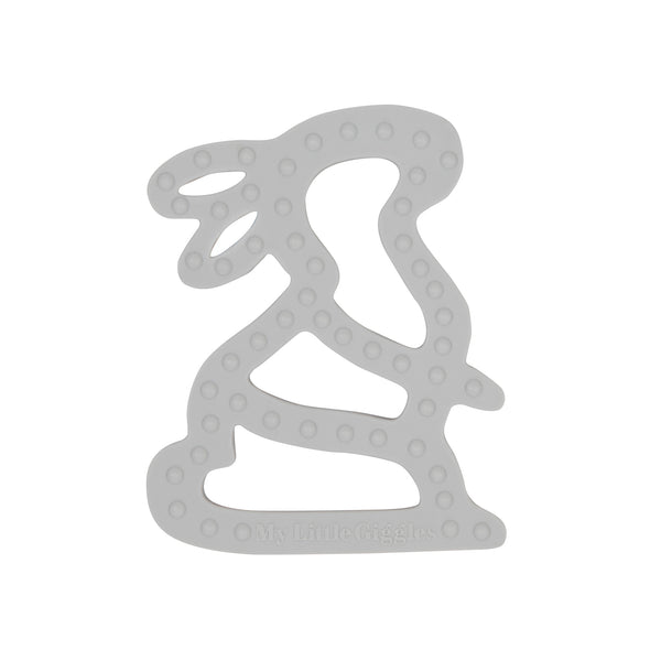 MY LITTLE GIGGLES Bunny Teether Light Grey back