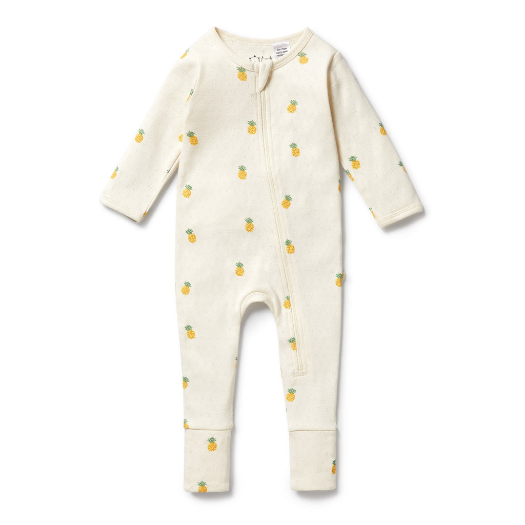 WILSON & FRENCHY Organic Zipsuit - Piney Pals front
