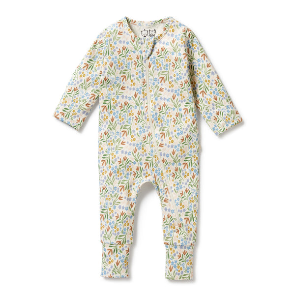 WILSON & FRENCHY Organic Zipsuit - Tinker Floral front