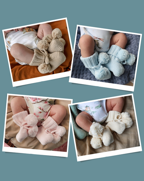 The cutest new pom pom booties from Snuggle Hunny Kids have arrived! Customers are loving them already 😍