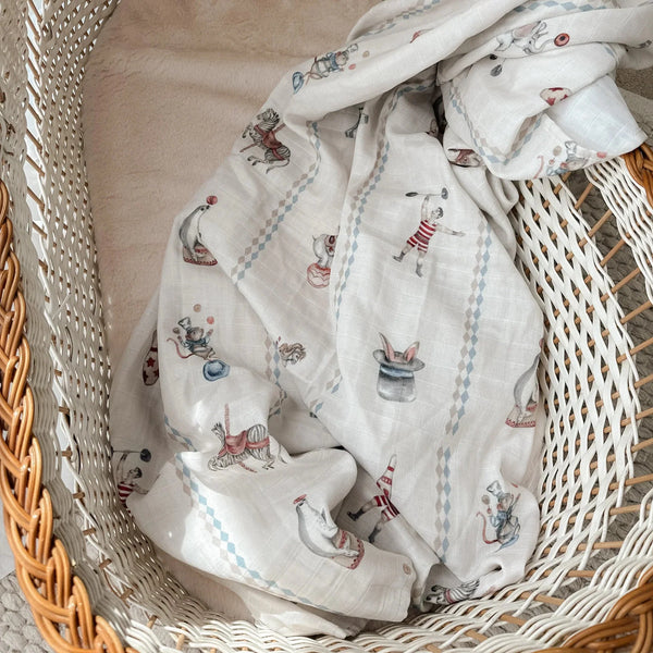 Oops 🤭 I forgot to mention a few weeks back that I launched four adorable new Pop Ya Tot swaddle designs. They're selling fast, though, and this one's almost sold out. It's called Le Cirque 🎪
