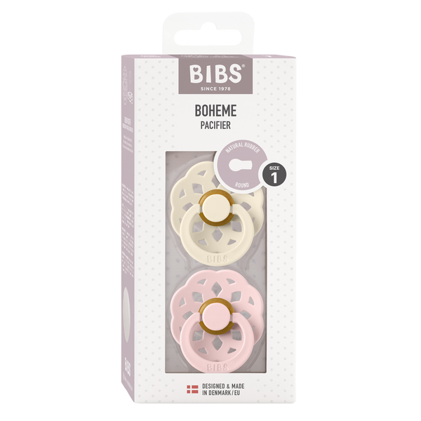 BIBS Boheme Pacifier 2 Pack - Ivory/Blossom