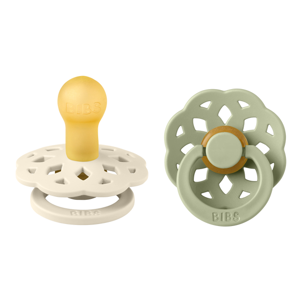 BIBS Boheme Pacifier 2 Pack - Size 1 - Ivory/Sage
