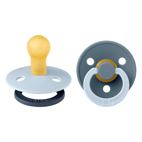 BIBS Fusion Colour Pacifier 2 Pack - Size 1 - Baby Blue/Petrol Mix