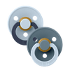 BIBS Fusion Colour Pacifier 2 Pack - Size 1 - Baby Blue/Petrol Mix