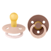 BIBS Fusion Colour Pacifier 2 Pack - Size 1 - Blush/Woodchuck