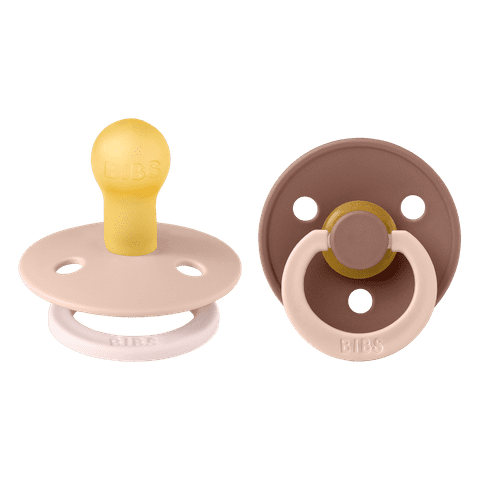 BIBS Fusion Colour Pacifier 2 Pack - Size 1 - Blush/Woodchuck