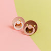 BIBS Fusion Colour Pacifier 2 Pack - Size 1 - Blush/Woodchuck