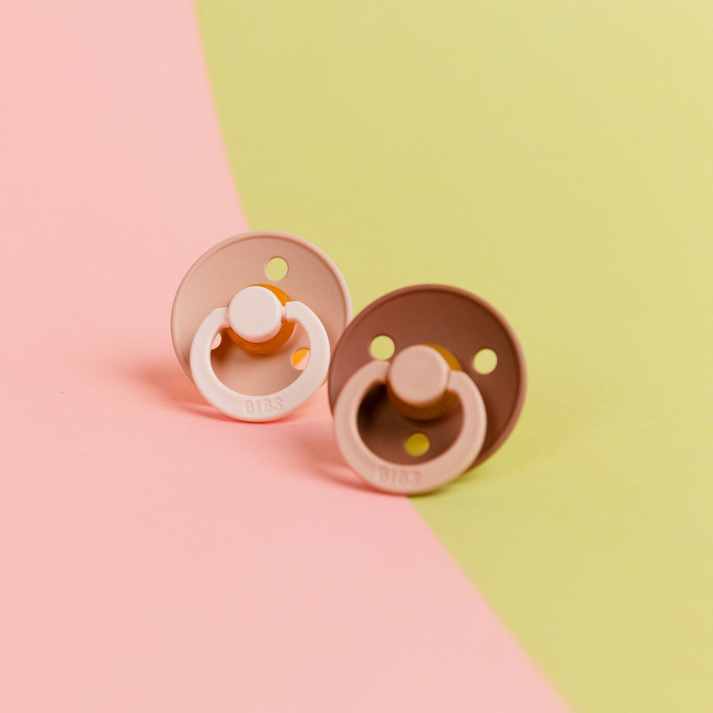 BIBS Fusion Colour Pacifier 2 Pack - Size 1 - Blush/Woodchuck