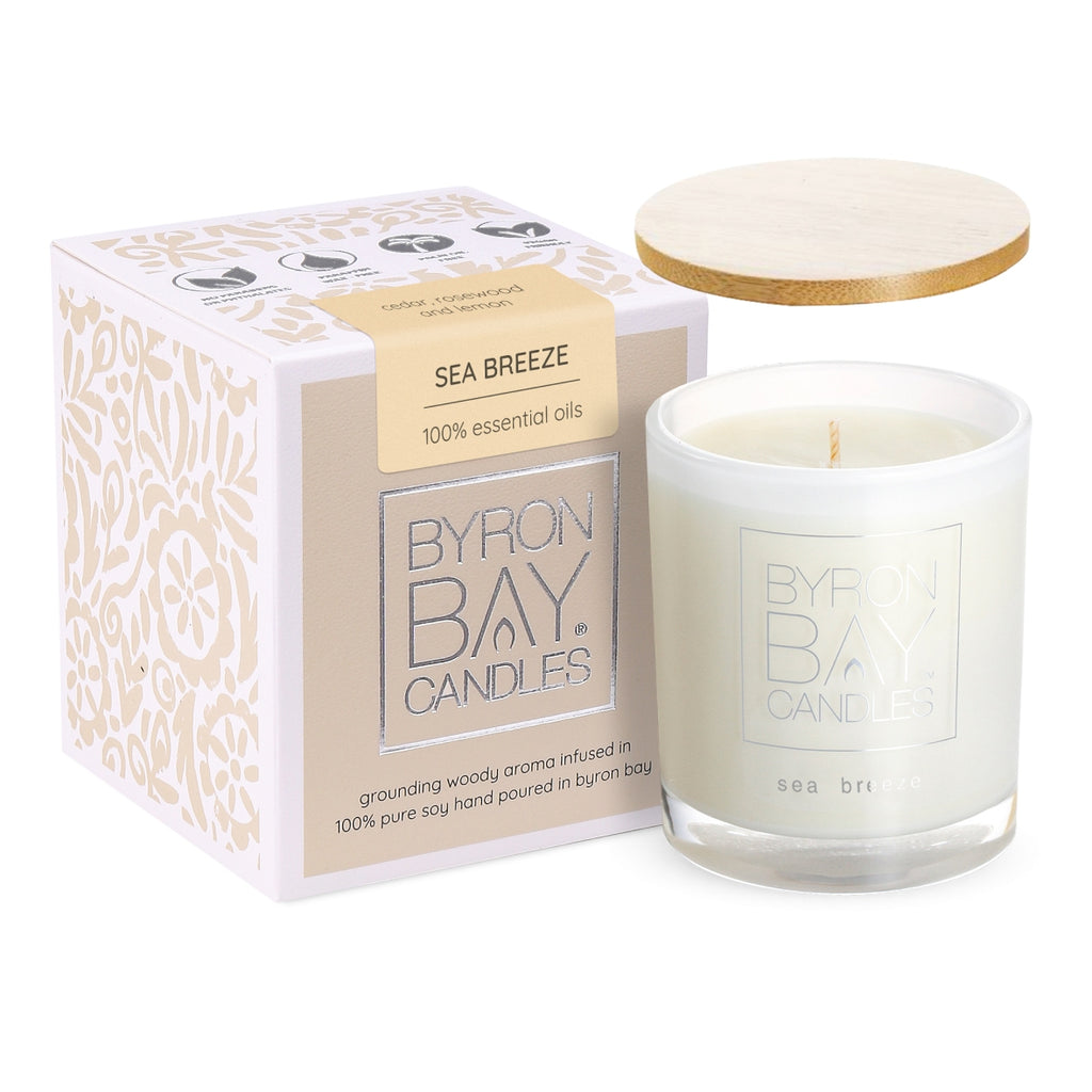 BYRON BAY CANDLES Pure Soy Candle with 100% Pure Essential Oils - Sea Breeze