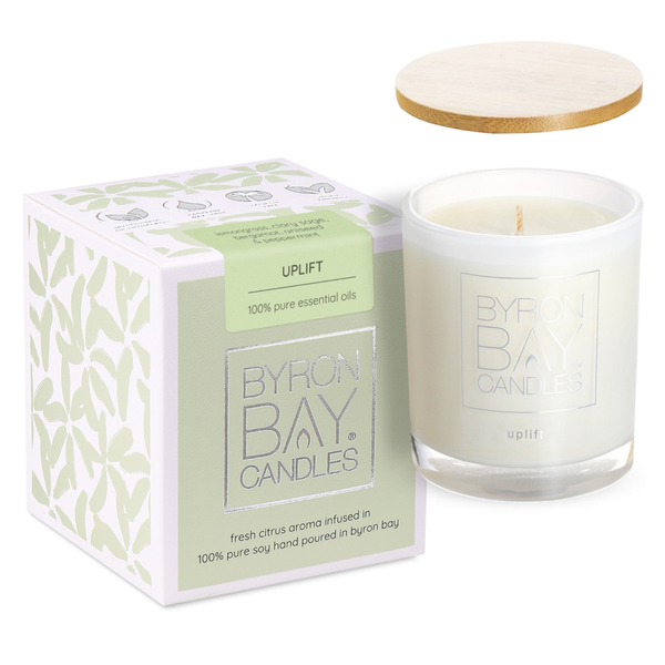 BYRON BAY CANDLES Pure Soy Candle with 100% Pure Essential Oils - Uplift