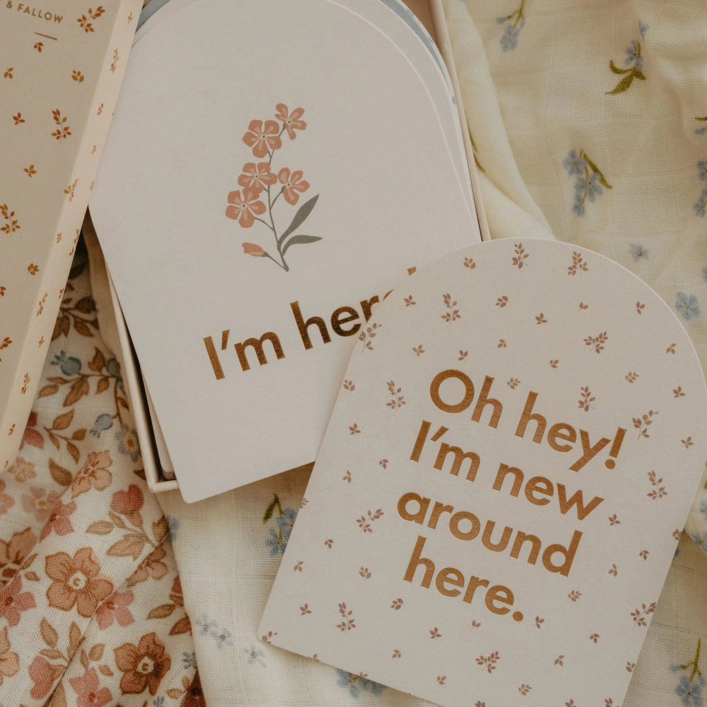 FOX & FALLOW Baby Milestone Cards Broderie