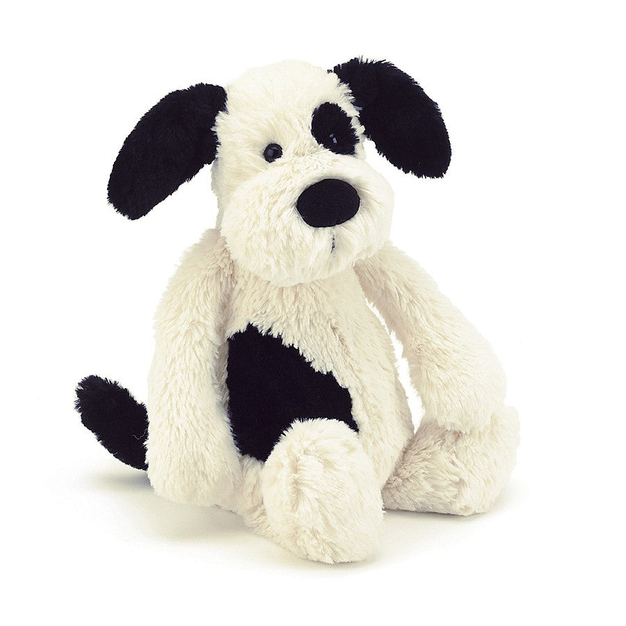 JELLYCAT Little Bashful Black & Cream Puppy front