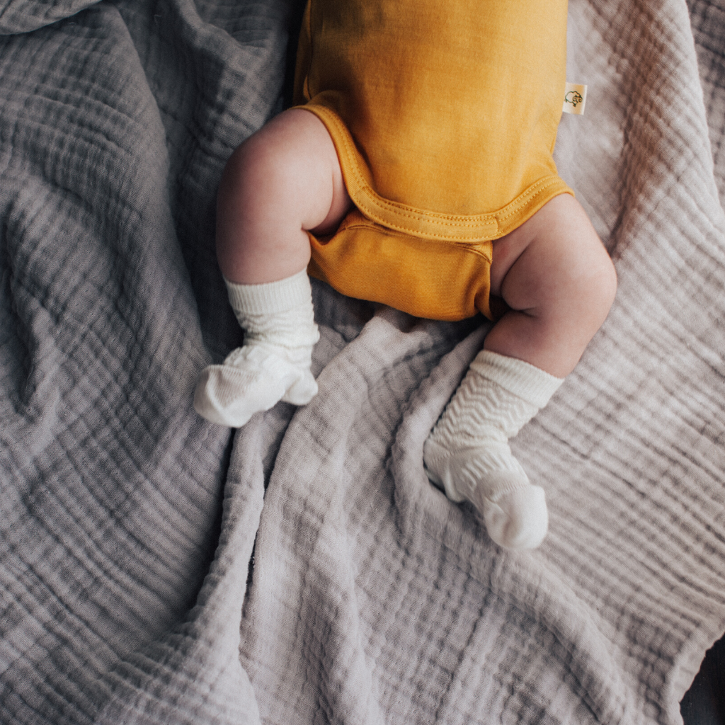 LAMINGTON  Merino Wool Baby Crew Socks - Pearl