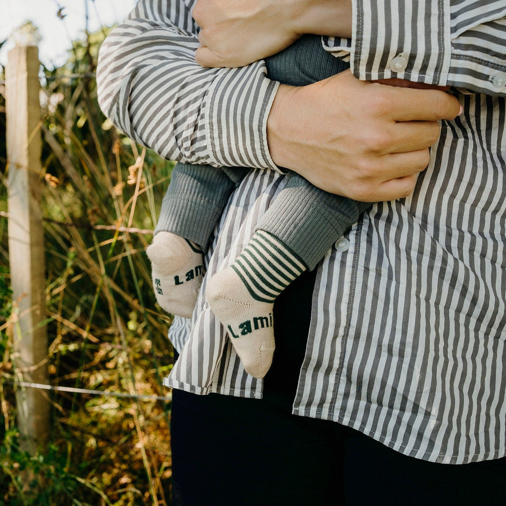 LAMINGTON Merino Wool Baby Crew Socks - Tui