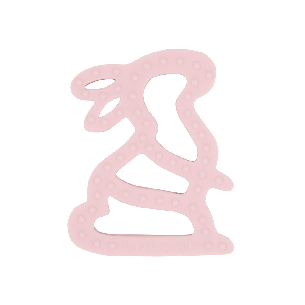 MY LITTLE GIGGLES Bunny Teether Pale Pink back
