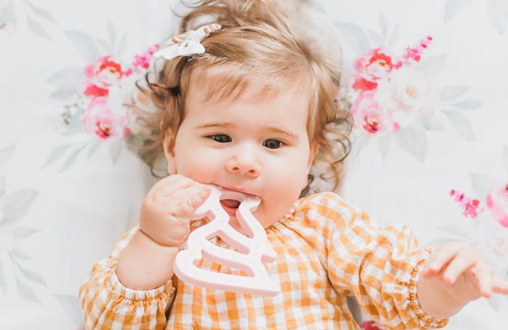 MY LITTLE GIGGLES Bunny Teether Pale Pink lifestyle
