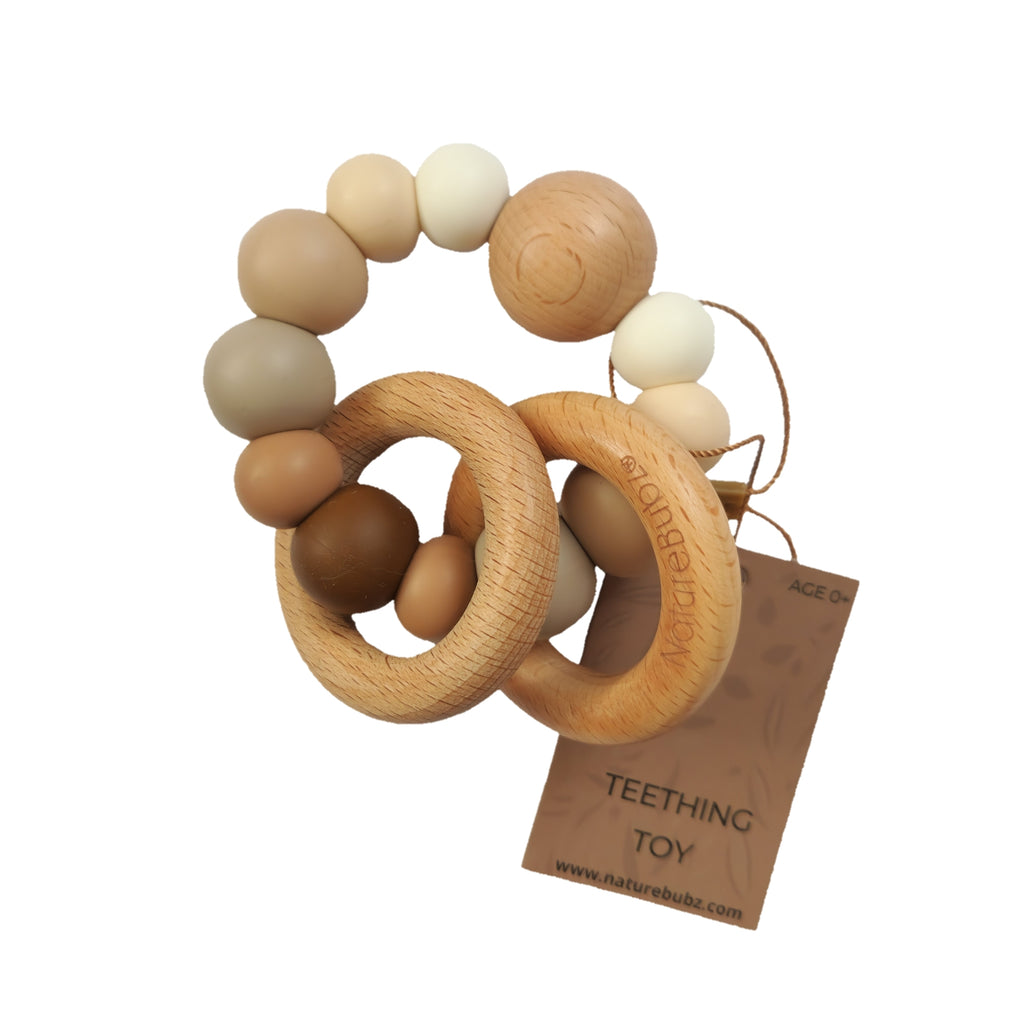 NATURE BUBZ Teether Rattle | Beige