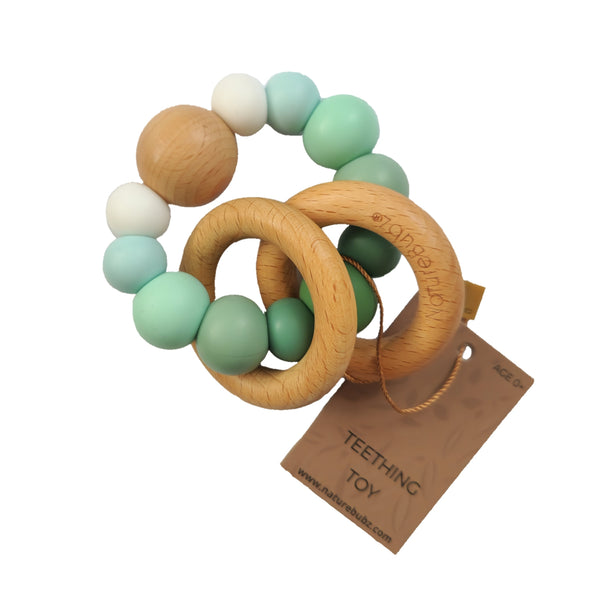 NATURE BUBZ Teether Rattle | Green