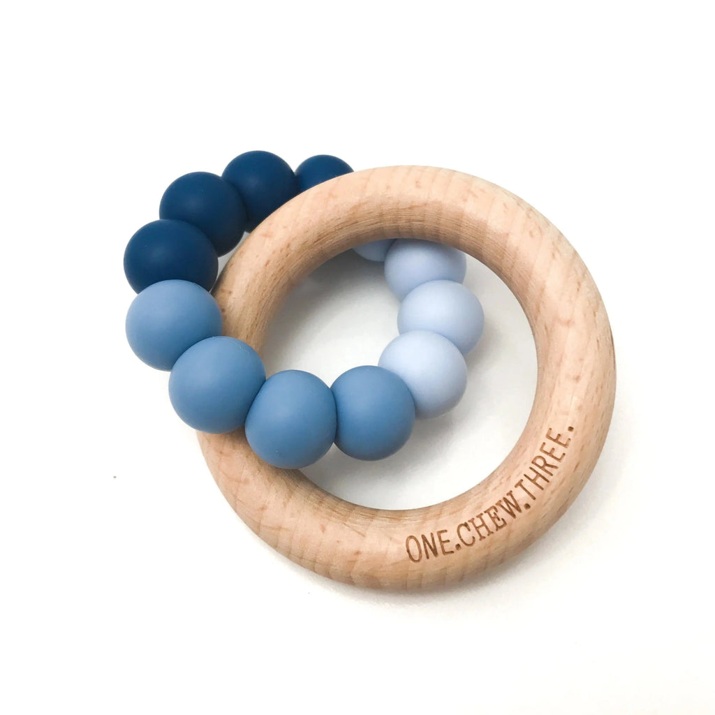 ONE CHEW THREE Teether - Blue Ombre