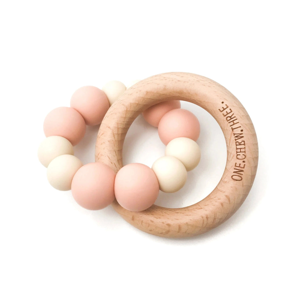 ONE CHEW THREE Teether - Peaches & Cream