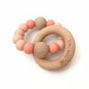 ONE CHEW THREE Teether Rattle - Peach
