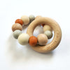 ONE CHEW THREE Teether Rattle - Tan