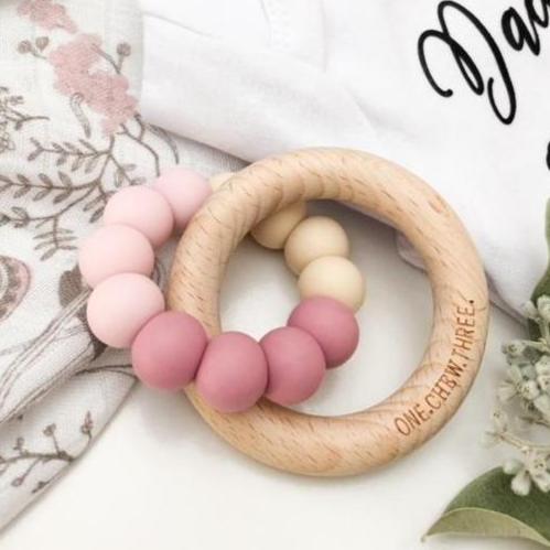 ONE CHEW THREE Teether - Rose Ombre