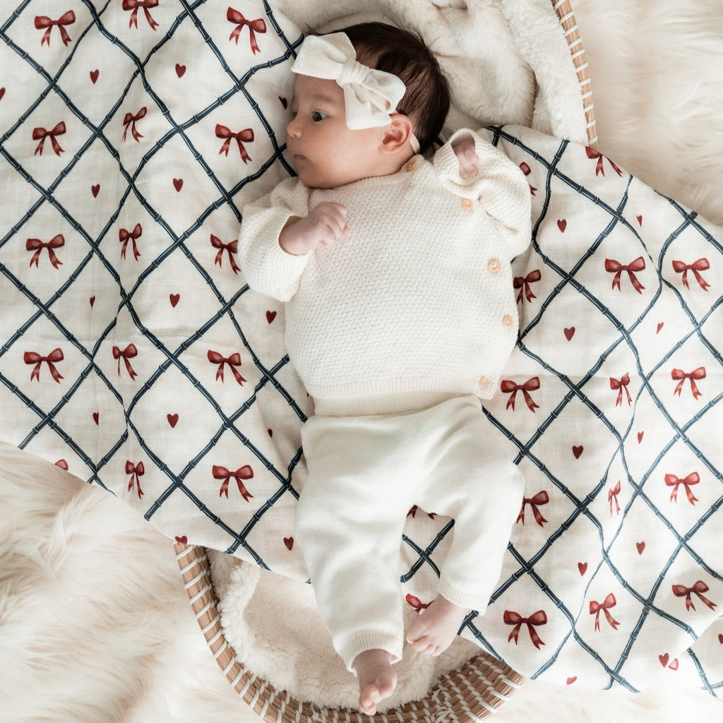 POP YA TOT Organic Muslin Swaddle - Bow Peep