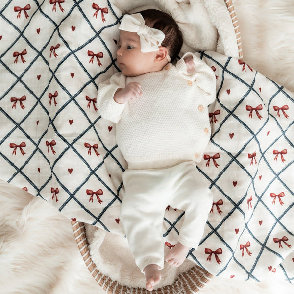 POP YA TOT Organic Muslin Swaddle - Bow Peep