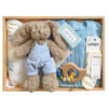 ROOM TO BLOOM Beach Bunny Baby Gift Hamper set with bunny, clothing, towel and more in a wooden box.