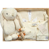 ROOM TO BLOOM Bee Mine Baby Gift Hamper set with plush toy, clothing, rattle and more in a wooden box.