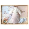ROOM TO BLOOM Cats in the Cradle Baby Gift Hamper set with plush toy, wrap, and teething ring and more in a wooden box.