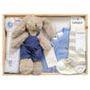 ROOM TO BLOOM Circus Fun Baby Gift Hamper set with teddy bear, clothes, a swaddle and more in a wooden box.