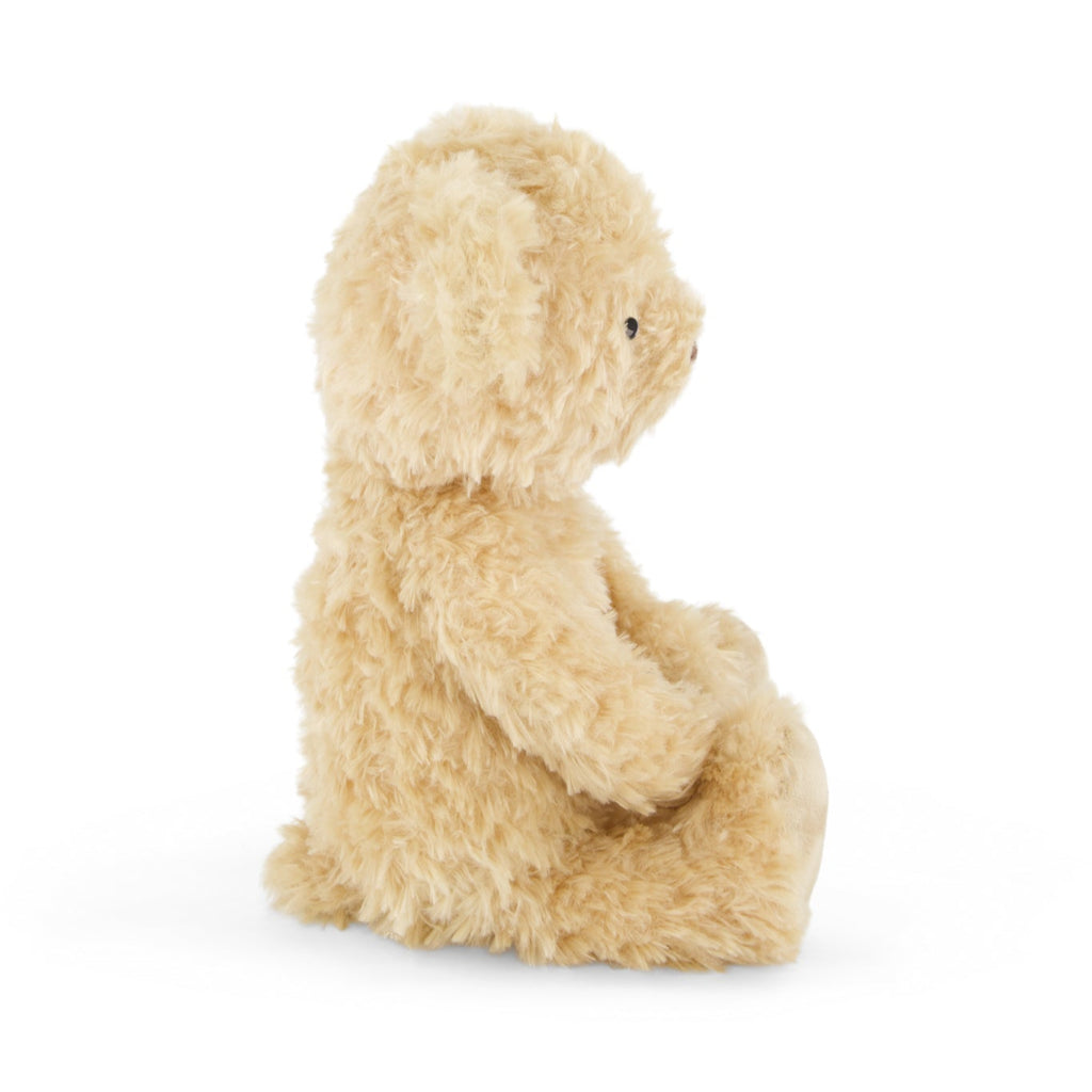 Small beige SNUGGLE BUNNIES Arthur the Bear sitting on a white background