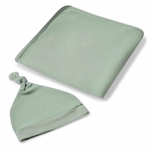 SNUGGLE HUNNY Jersey Wrap & Beanie set - Sage