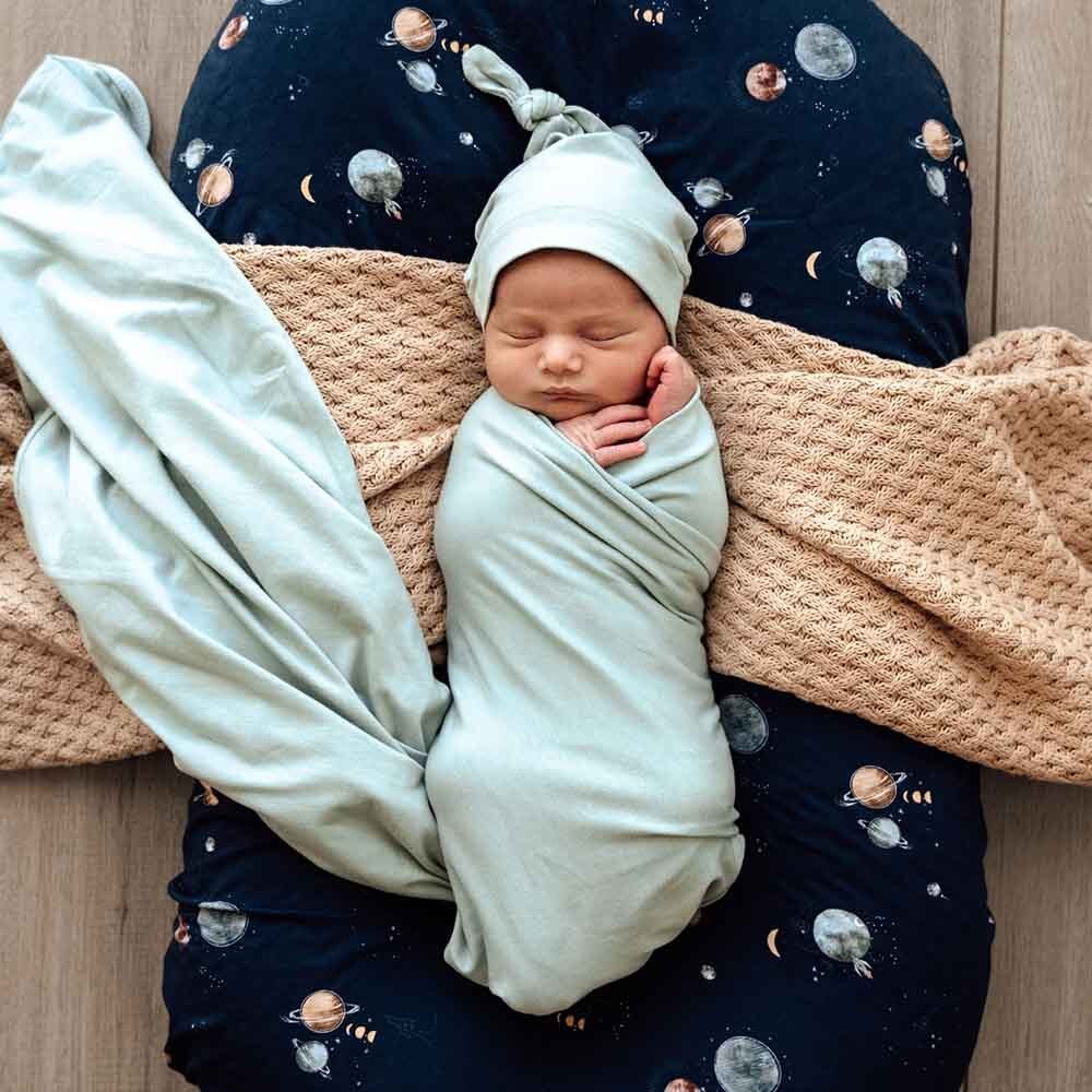 SNUGGLE HUNNY Jersey Wrap & Beanie set - Sage
