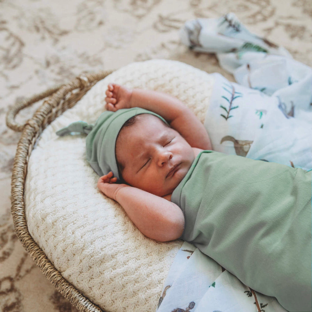 SNUGGLE HUNNY  Jersey Wrap & Beanie set - Sage