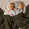 SNUGGLE HUNNY Diamond Knit Organic Baby Blanket - Olive