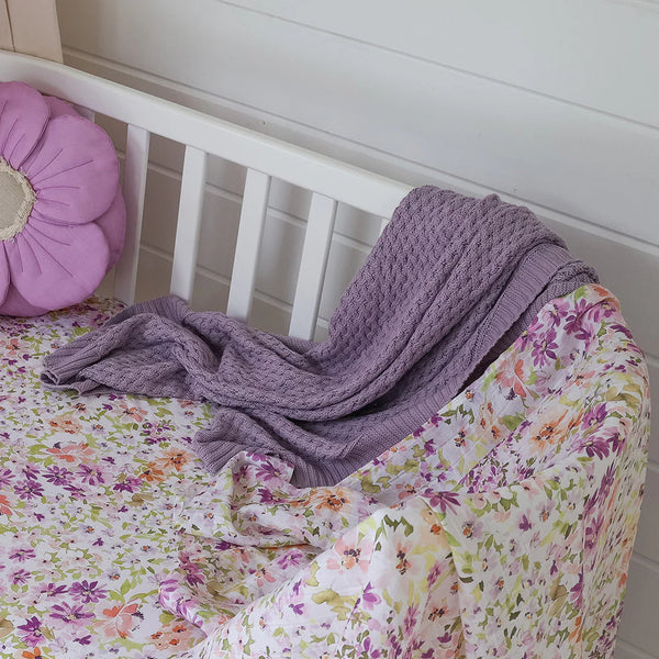 SNUGGLE HUNNY Diamond Knit Baby Blanket - Lavender