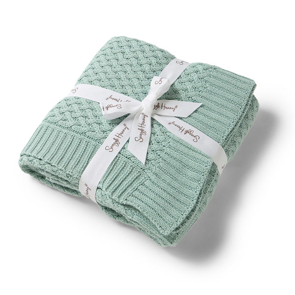 SNUGGLE HUNNY Diamond Knit Baby Blanket - Sage