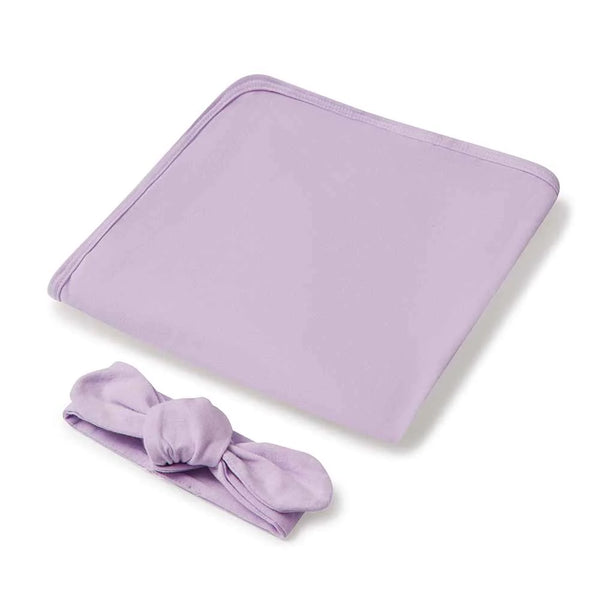 SNUGGLE HUNNY Jersey Wrap & Topknot set - Lilac