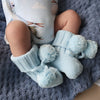 SNUGGLE HUNNY Organic Cotton Knit Booties - Baby Blue