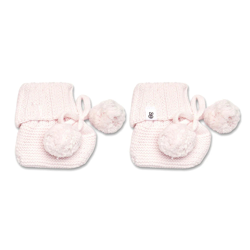 SNUGGLE HUNNY Organic Cotton Knit Booties - Blush Pink
