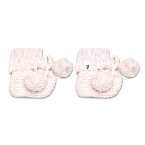 SNUGGLE HUNNY Organic Cotton Knit Booties - Blush Pink