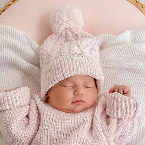 SNUGGLE HUNNY Organic Knit Baby Beanie - Blush Pink