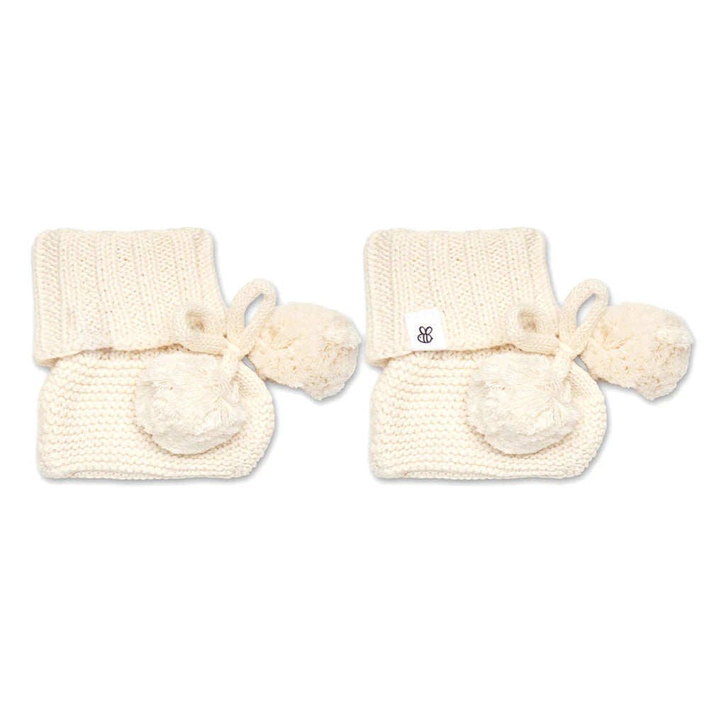 SNUGGLE HUNNY Organic Cotton Knit Booties - Cream