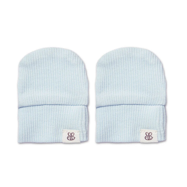 SNUGGLE HUNNY Organic Cotton Rib Mittens | Baby Blue