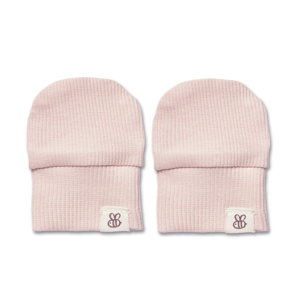 SNUGGLE HUNNY Organic Cotton Rib Mittens | Baby Pink